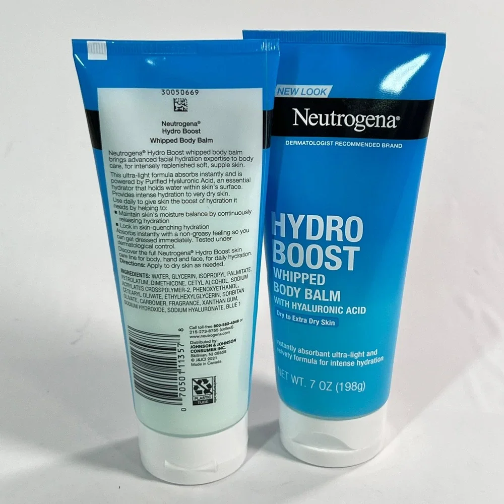 Lot of 2 Neutrogena Hydro Boost Whipped Body Balm 7 oz Hyaluronic Acid Brand New